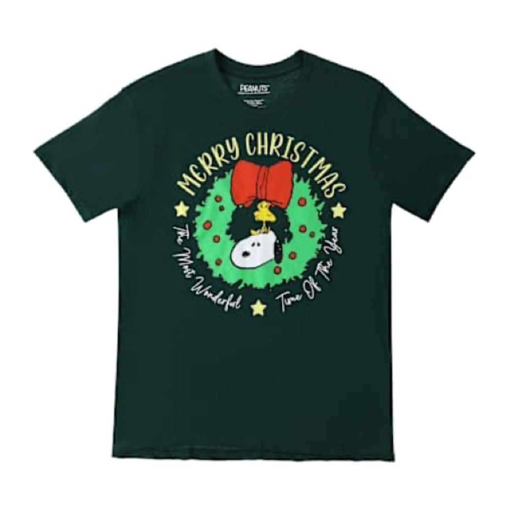 Peanuts Green Christmas Tee